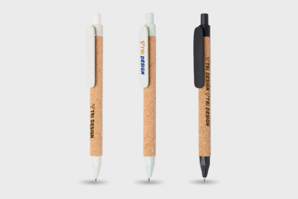 Pen van gerecycled tarwestro en kurk