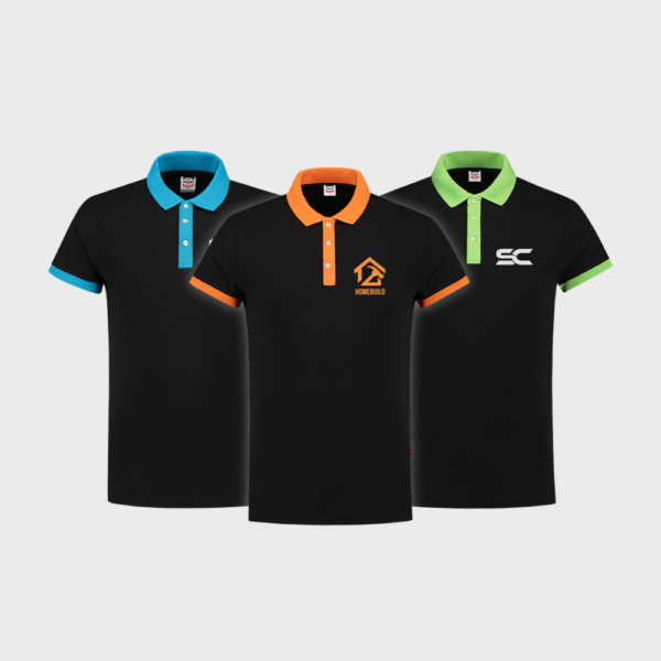 Werkpolo slimfit tweekleurig