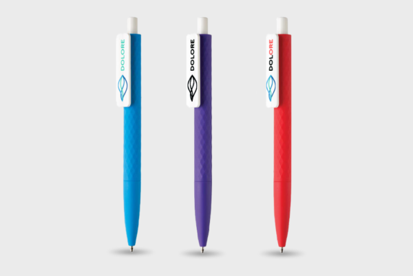 Pen met diamantpatroon en witte clip
