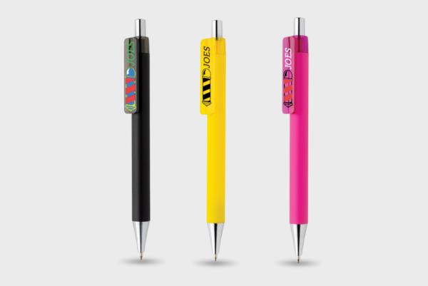 Plastic pen met transparante clip